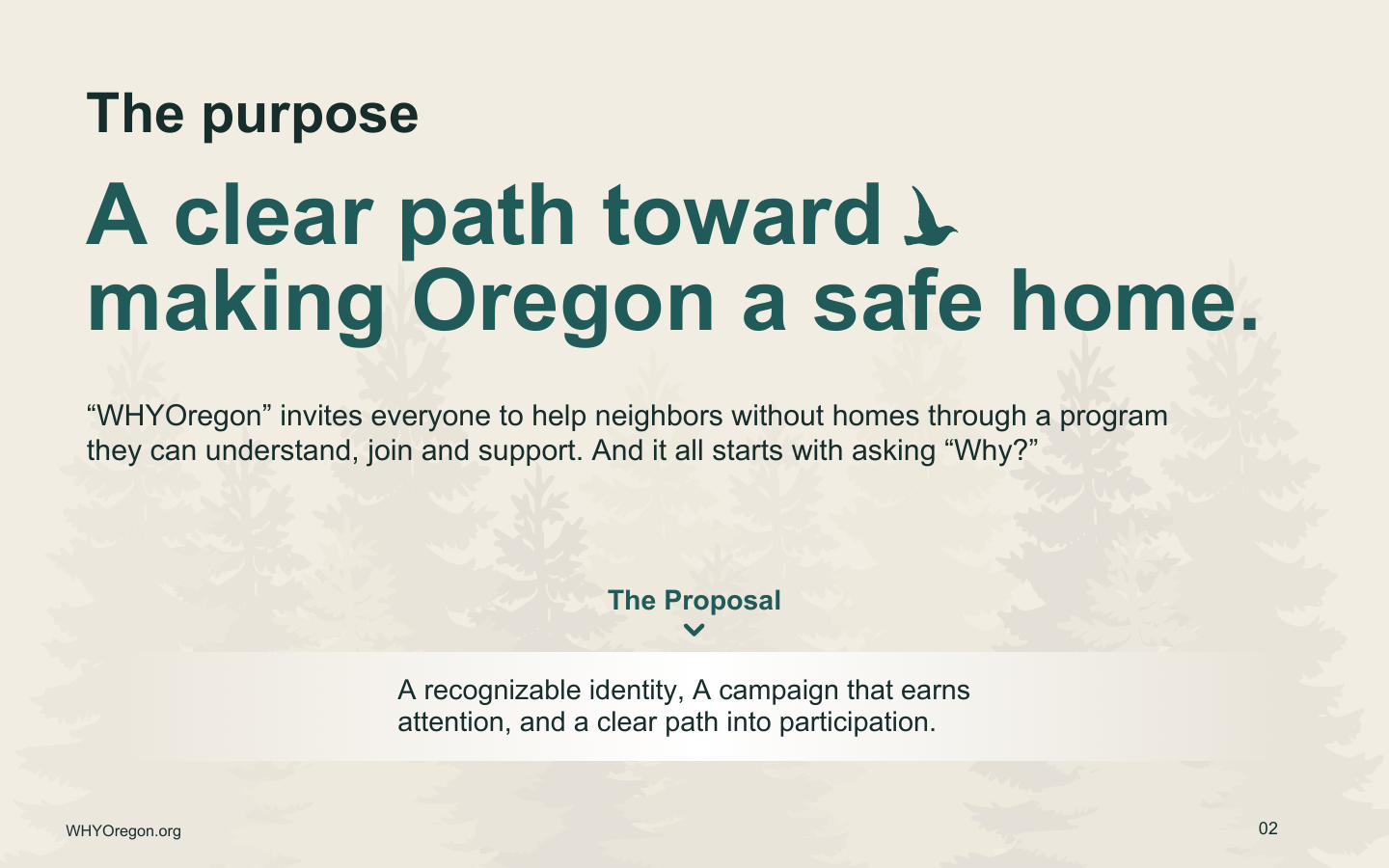 WHYOregon campaign purpose